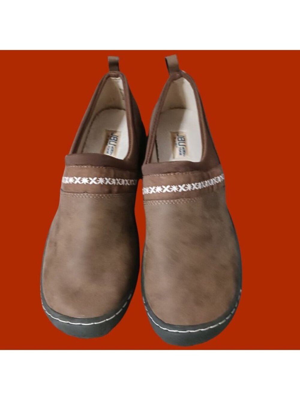 JBU Womens Becca Slip-On Shoes Brown Faux Leather Suede Size 9.5M